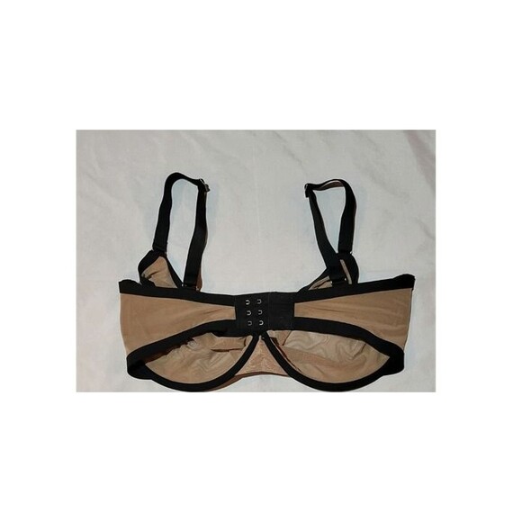 CUUP The Plunge Mesh Bra 34H Tan & Black Trim Two Tone Sheer Unlined Underwire - Picture 4 of 8